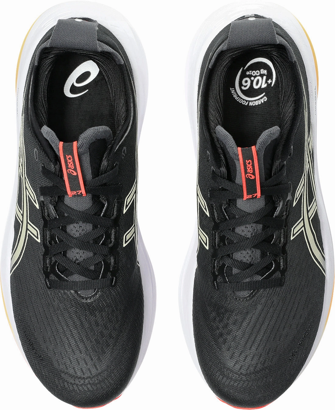 Asics Gel Nimbus 27 Mens Running Shoes - Black Ventilated Uppers Dual Density