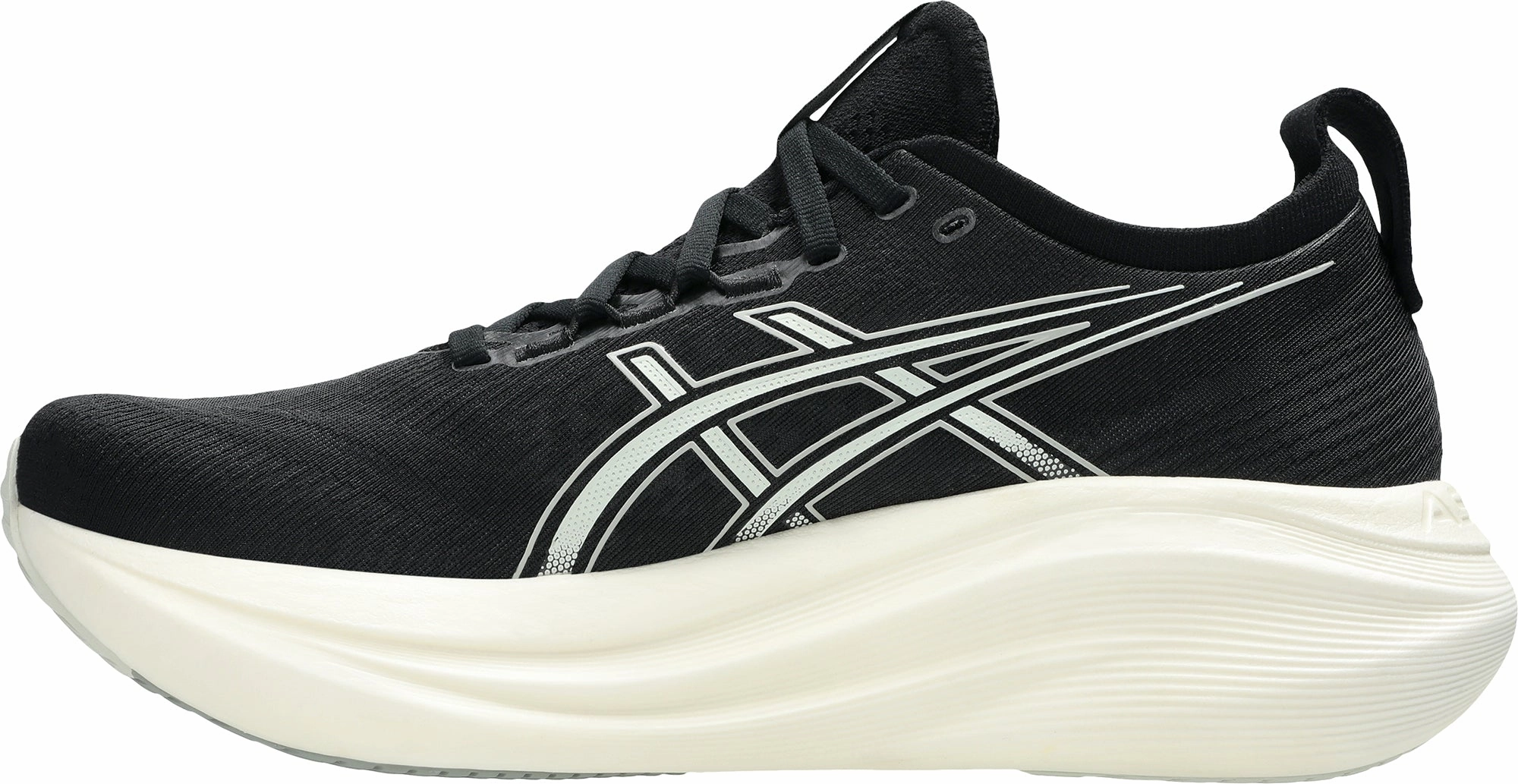 Neutral Cushioning Asics Gel Nimbus 27 WIDE FIT Mens Running Shoes - Black