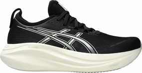 Torsional Reinforcement running on hard surface Asics Gel Nimbus 27 WIDE FIT Mens Running Shoes - Black