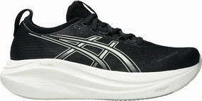 Asics Gel Nimbus 27 Womens Running Shoes - Black running with a Velcro closure