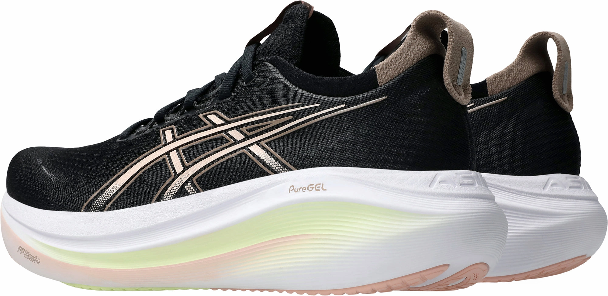 Asics Gel Nimbus 27 Womens Running Shoes - Black rigid upper shoes