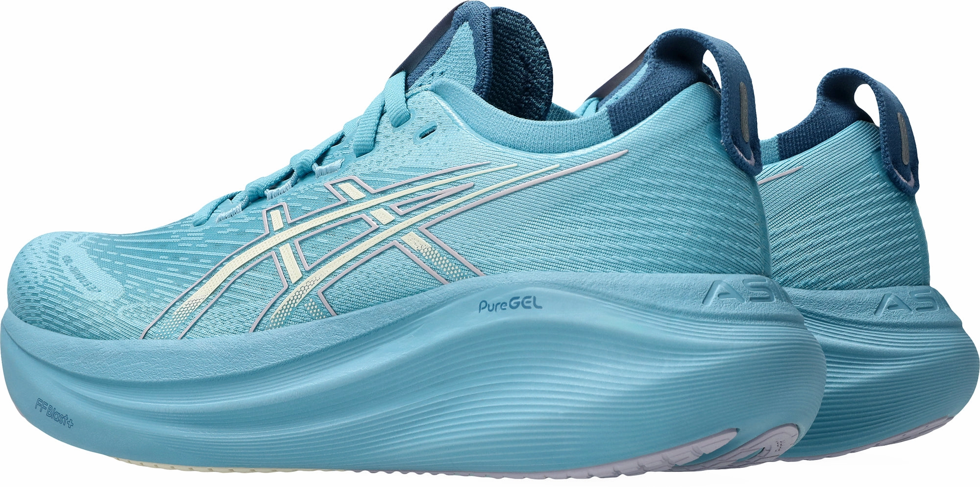 Asics Gel Nimbus 27 Womens Running Shoes - Blue sandy shoes Shock Zone