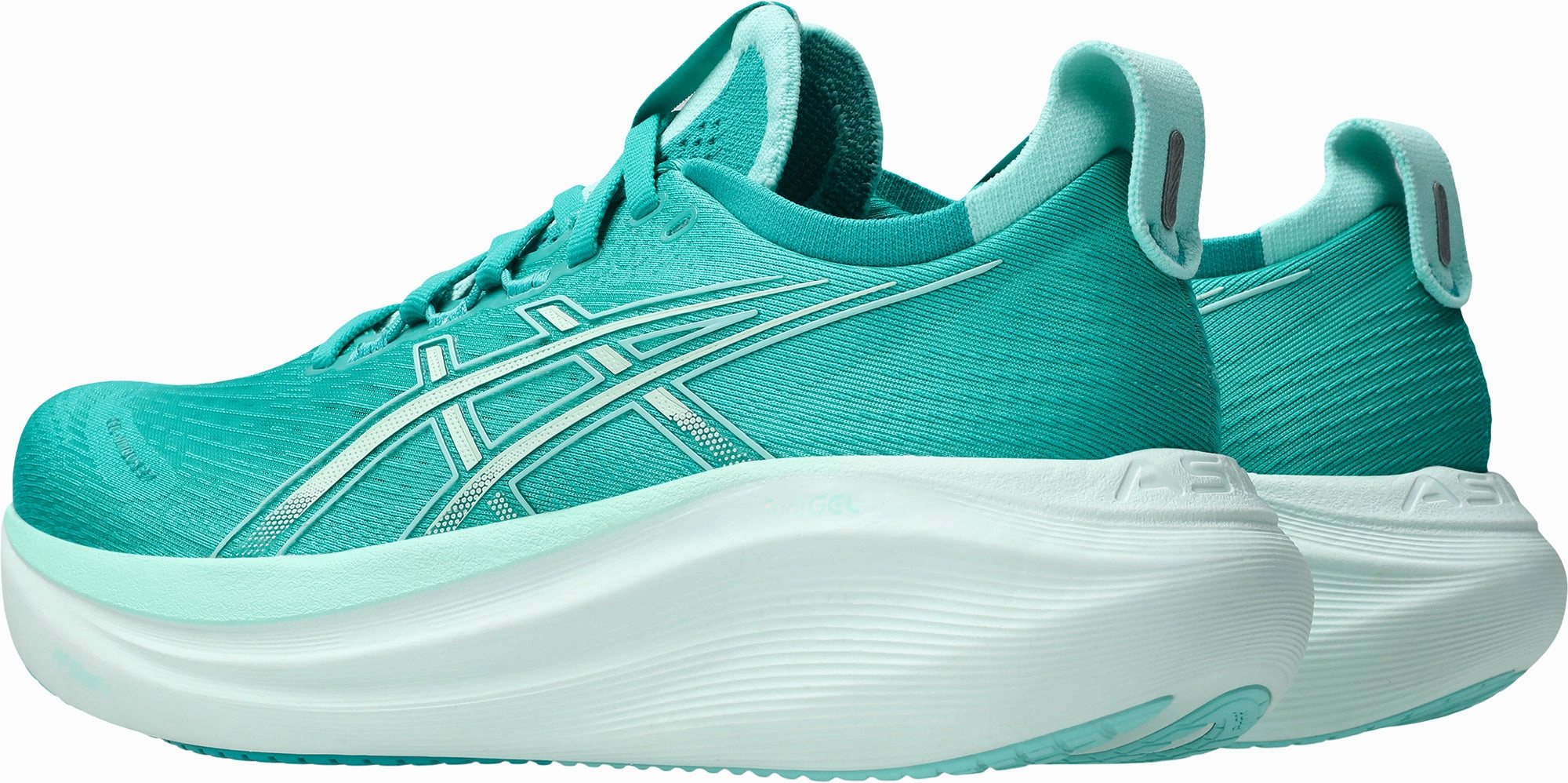 Asics Gel Nimbus 27 Womens Running Shoes - Green Smooth Insole Non Slip Insole