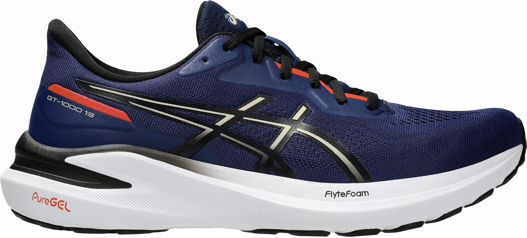 elderly shoes molded footbed shoes Asics GT 1000 13 Mens Running Shoes - Navy