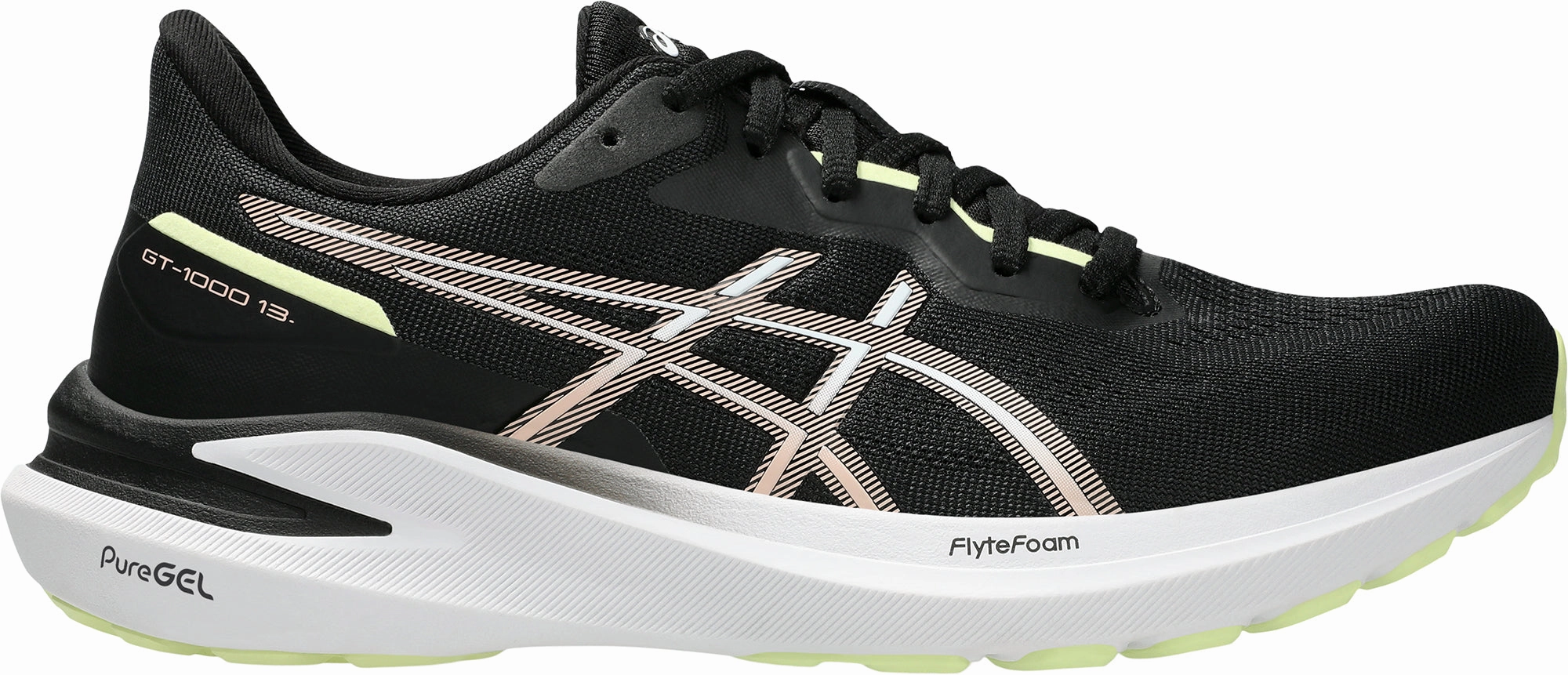 Asics GT 1000 13 Womens Running Shoes - Black rural - running Elastic Heel Tab