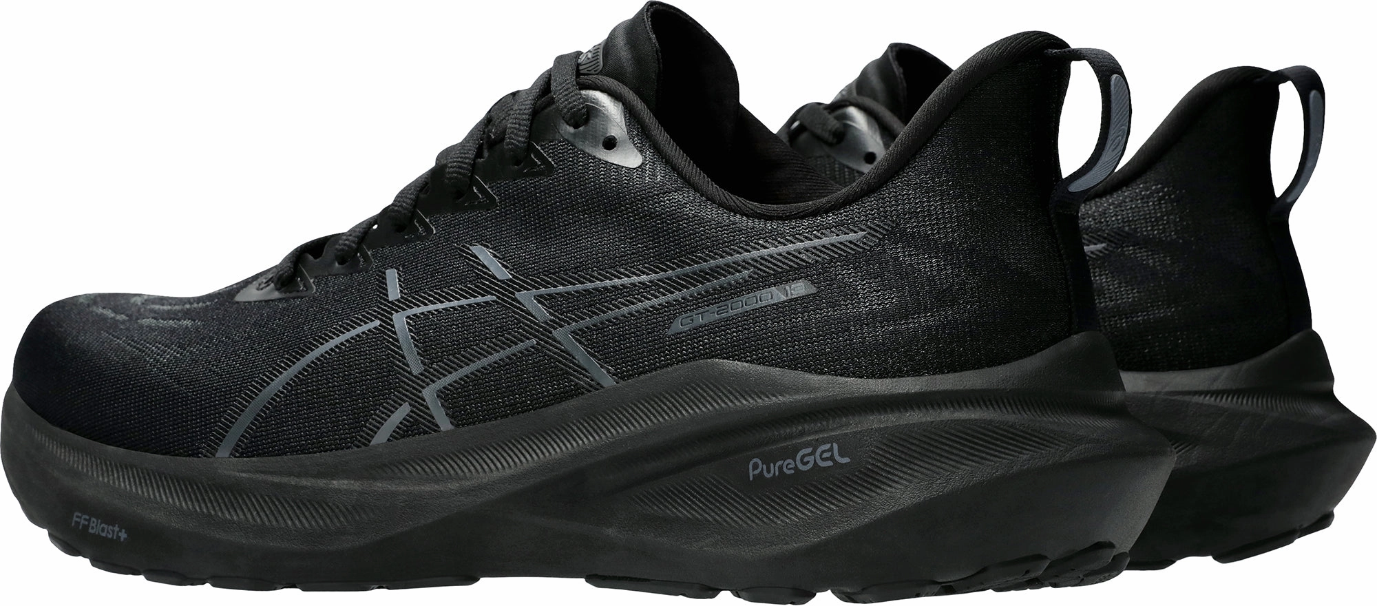 Ventilated Insole Design Responsive Support Asics GT 2000 13 Mens Running Shoes - Black