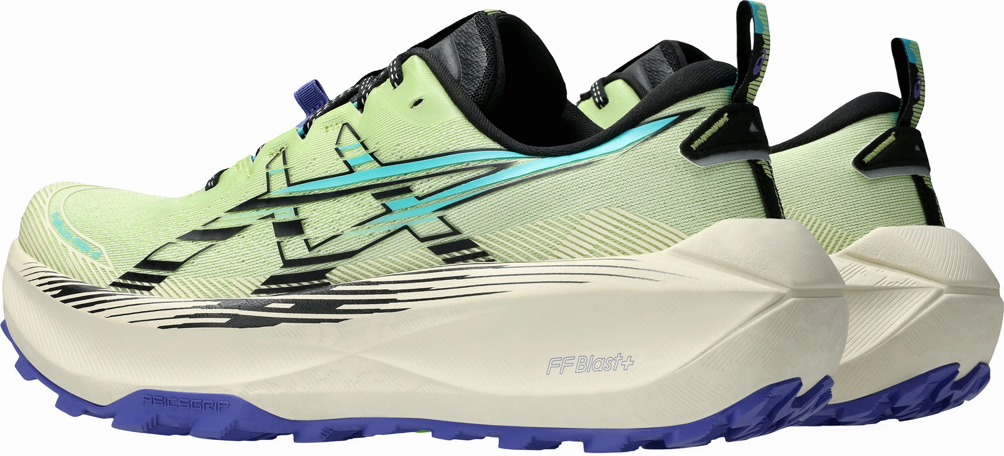 Asics Trabuco Max 4 Mens Trail Running Shoes - Green Tuned Rocker Sole logoed