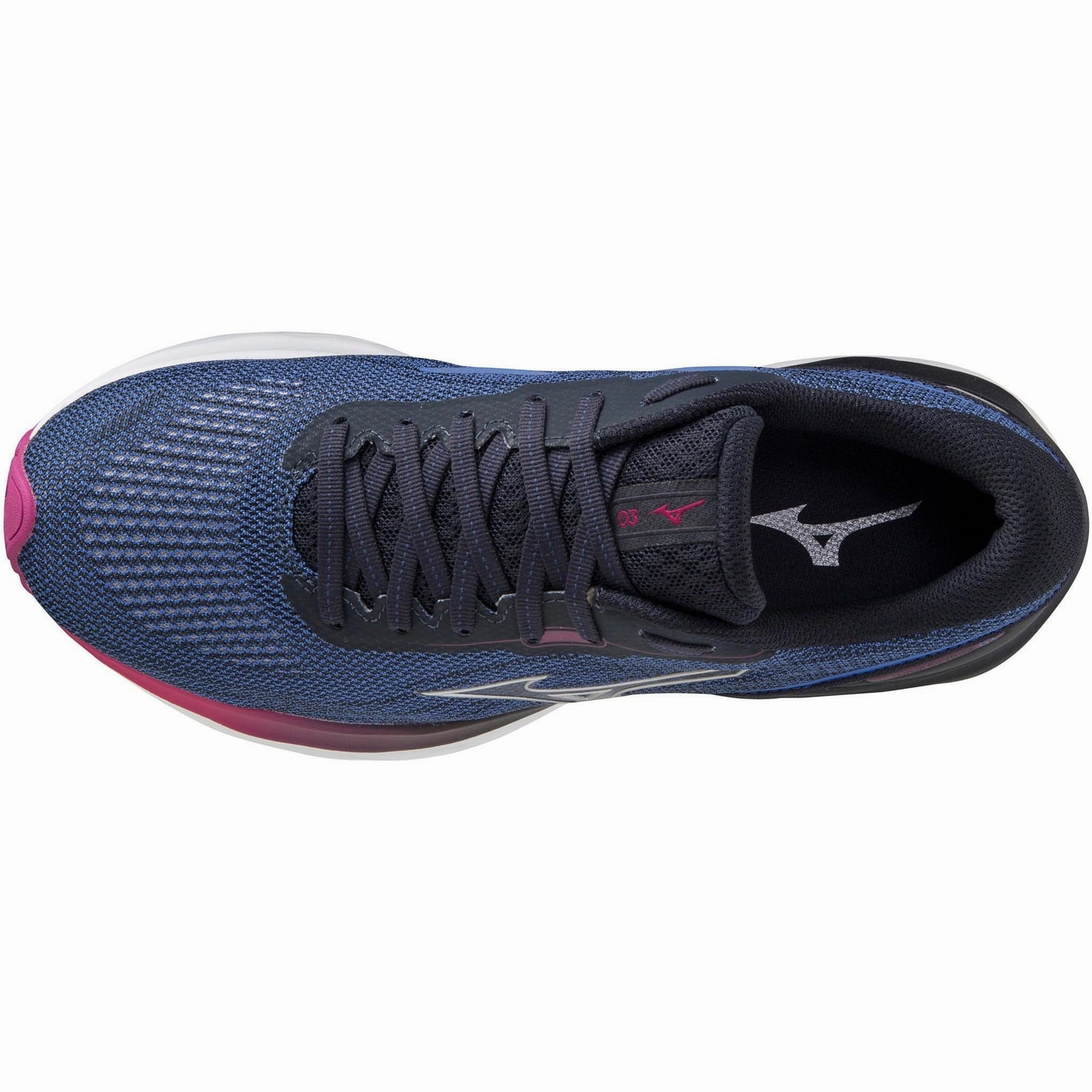 Mizuno Wave Skyrise 3 Womens Running Shoes - Navy adjustable straps shoes