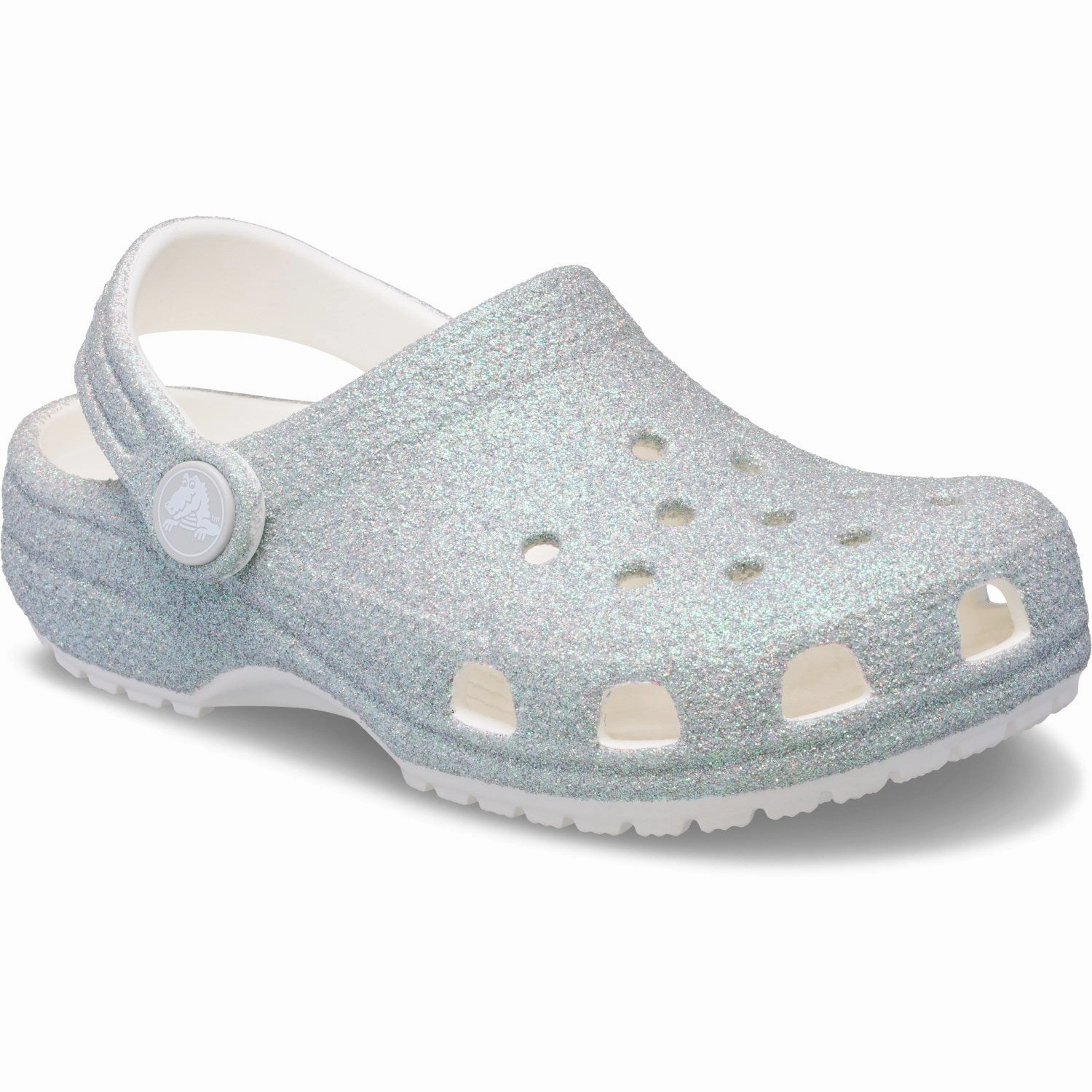 Sun Play Comfortable summer shoes Crocs White Classic Iridescent Glitter Gloc