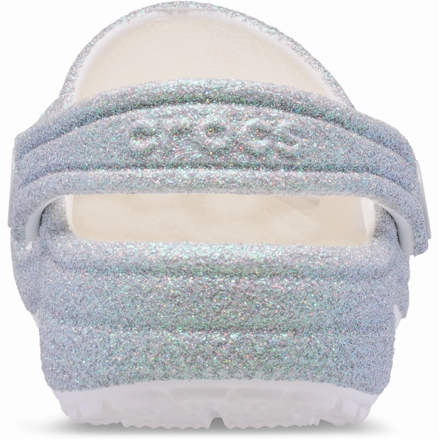 Crocs White Classic Iridescent Glitter Gloc Outdoor Fashion