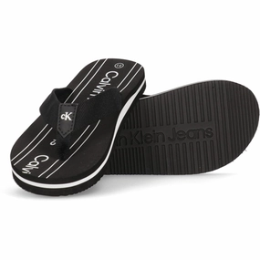Open Frame Street Ready Calvin Klein Logo Flip Flop Black