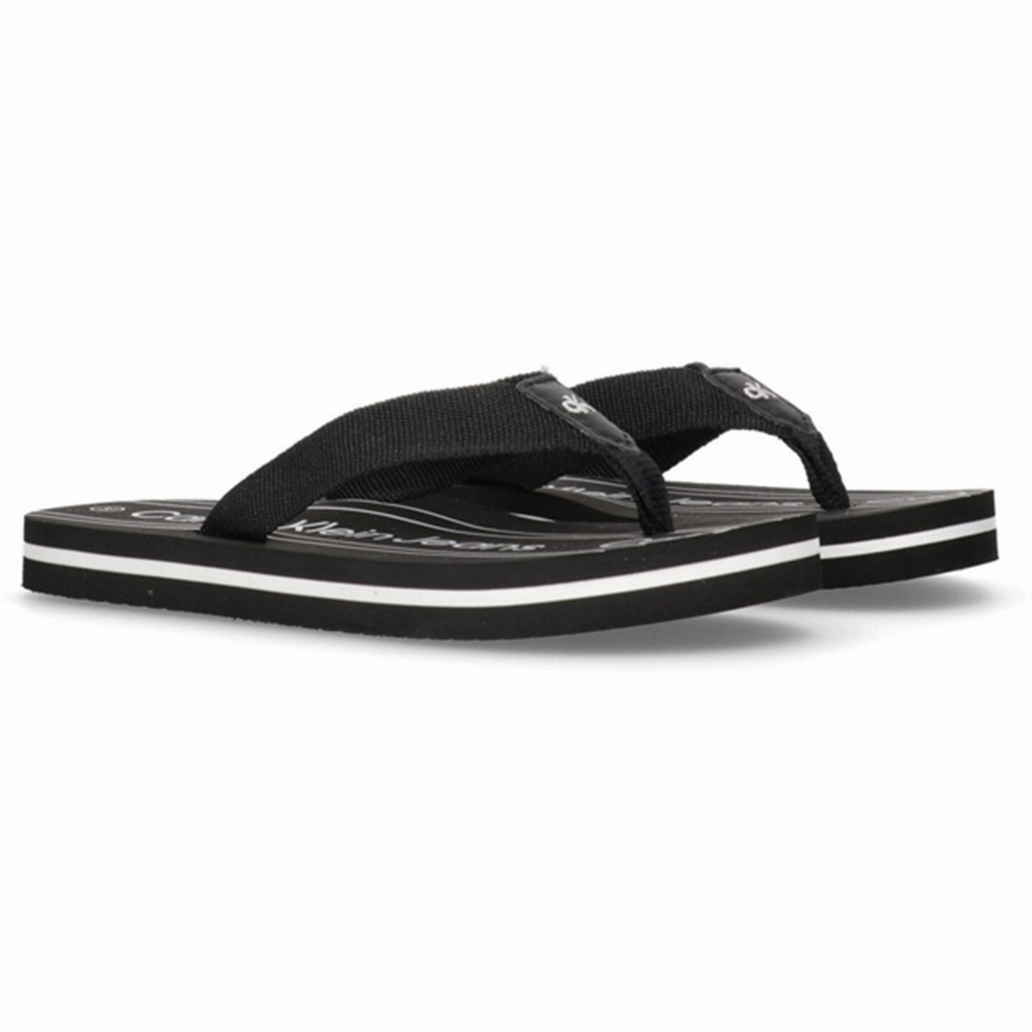 Relaxed Walking Urban Leisure Calvin Klein Logo Flip Flop Black