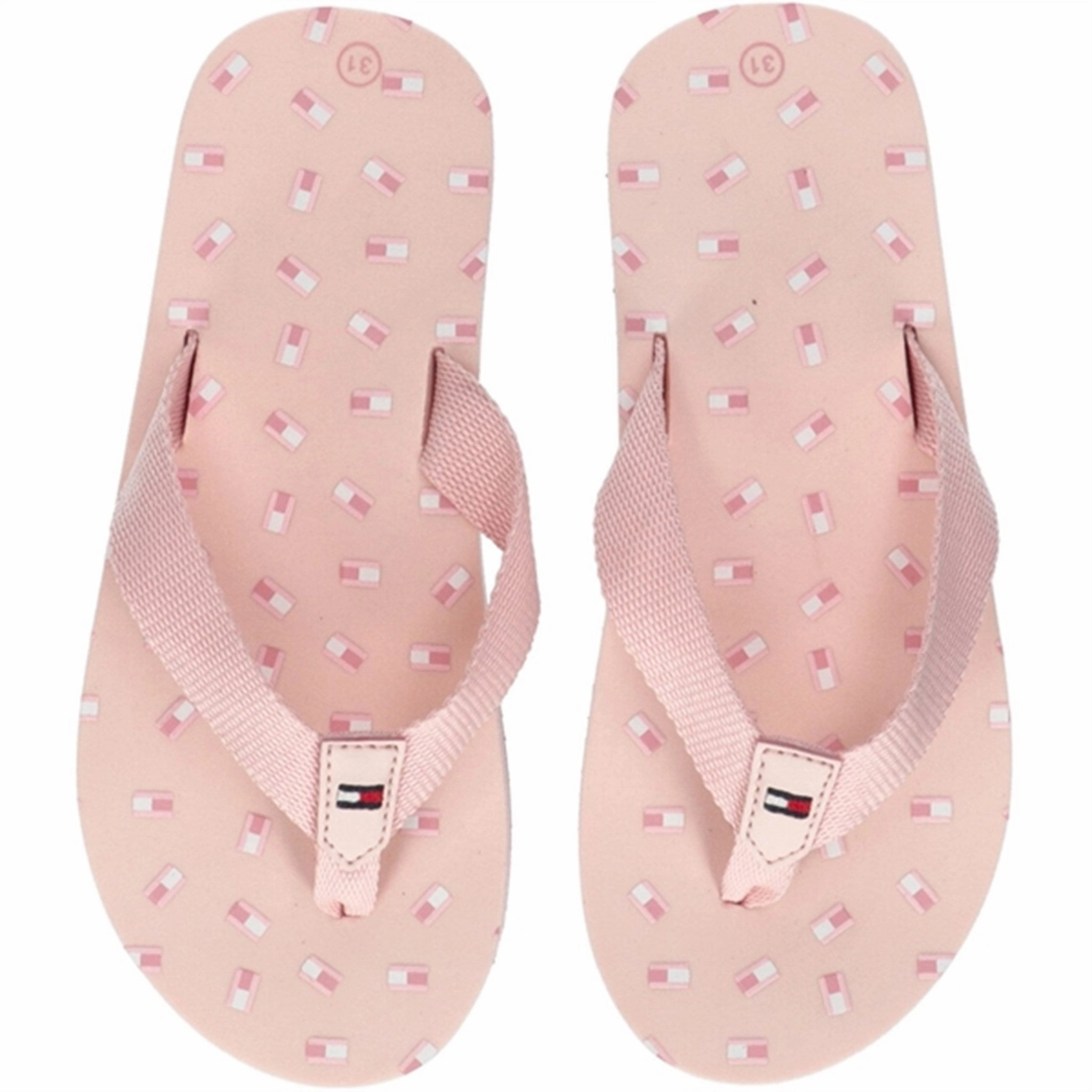 Tommy Hilfiger Flag Flip Flop Pink Cushioned Insole Foot Massage