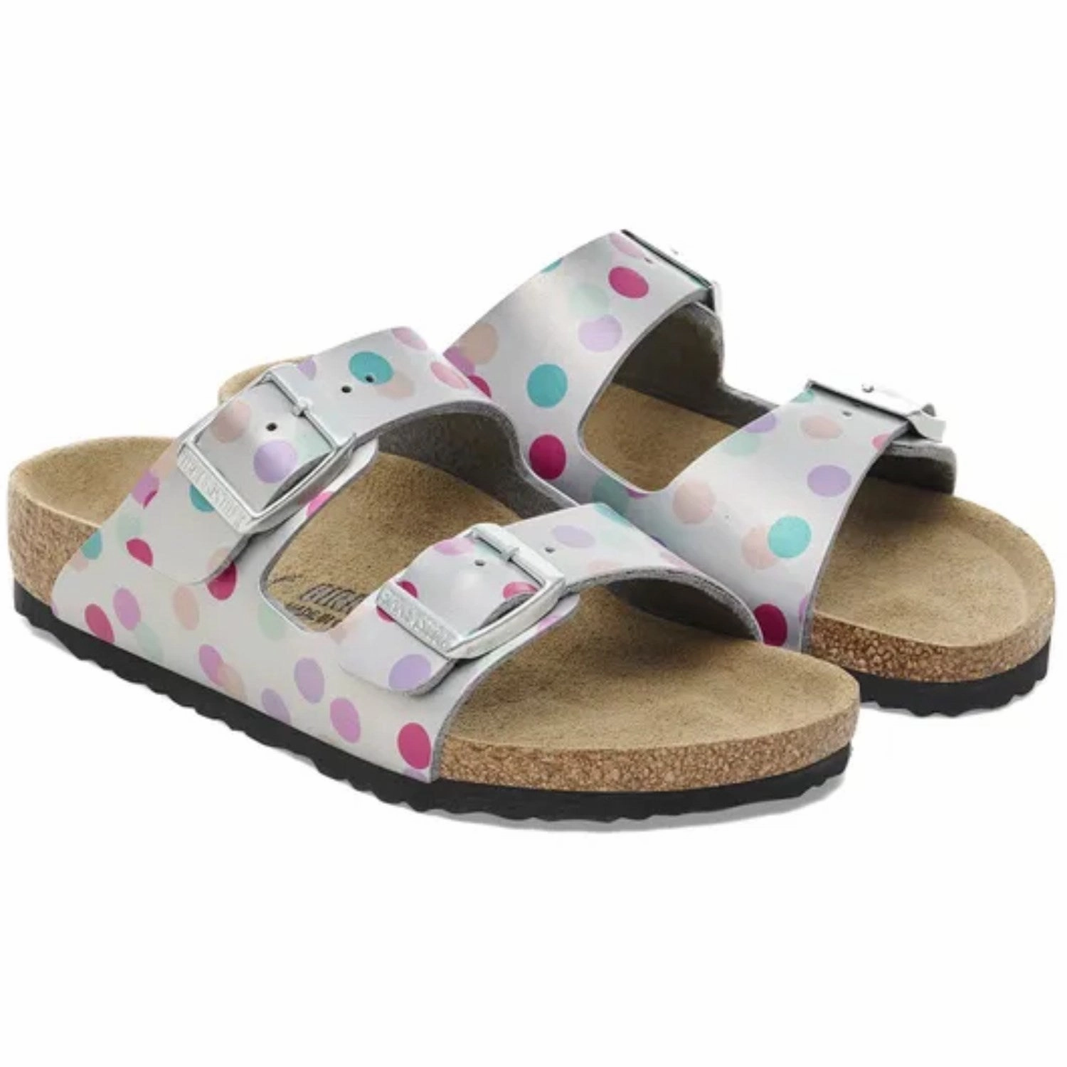 Birkenstock Arizona Kids BF Elec. Metal. Silver Dots Gel Padding