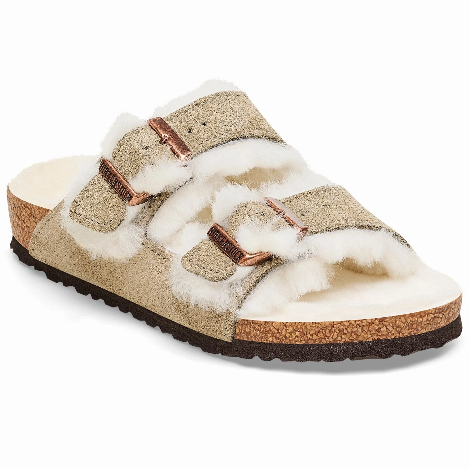 Relax Fit High   Quality Birkenstock Arizona Kids LEVE Shearling Taupe LAF Sandals