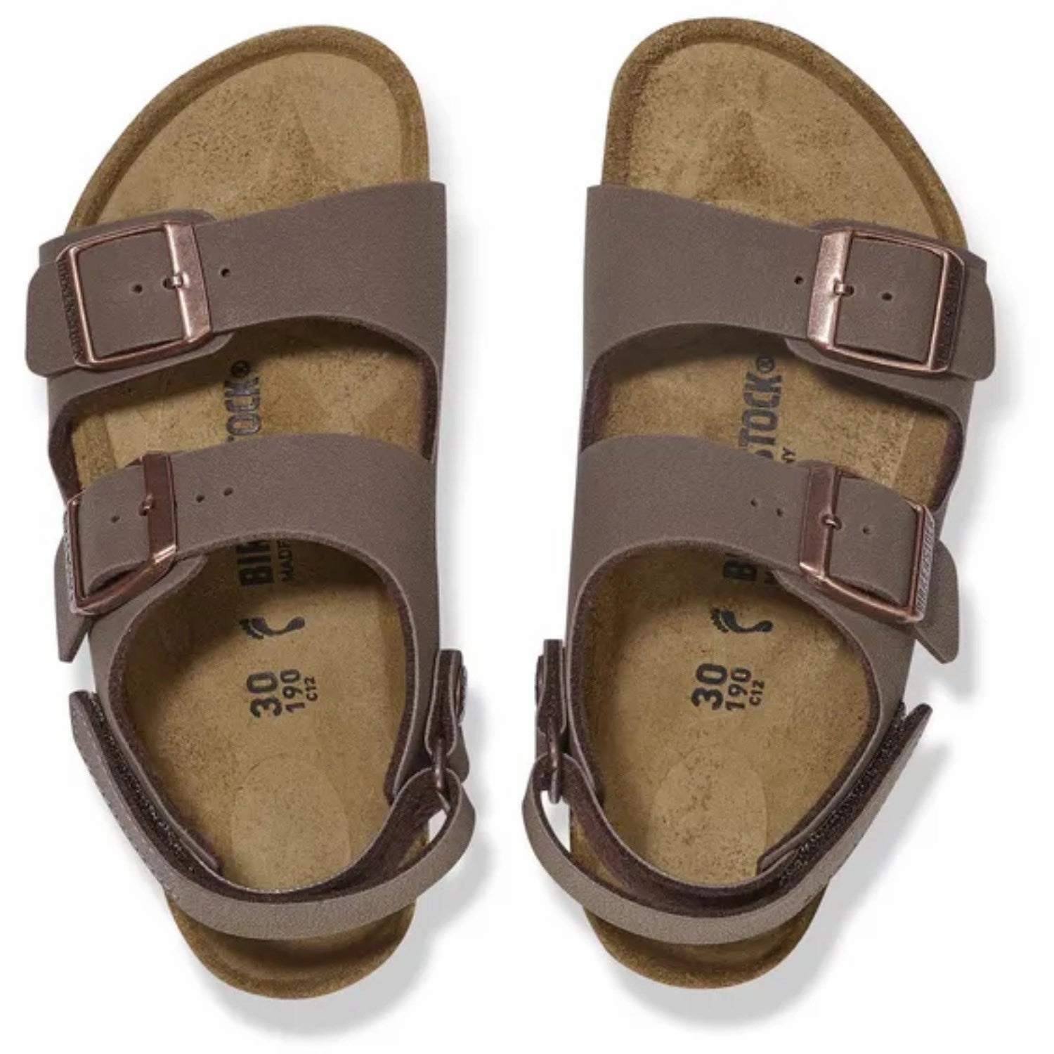 All-Purpose Comfort Contoured Heel Support Birkenstock Milano AS Kids BFBC Mocca