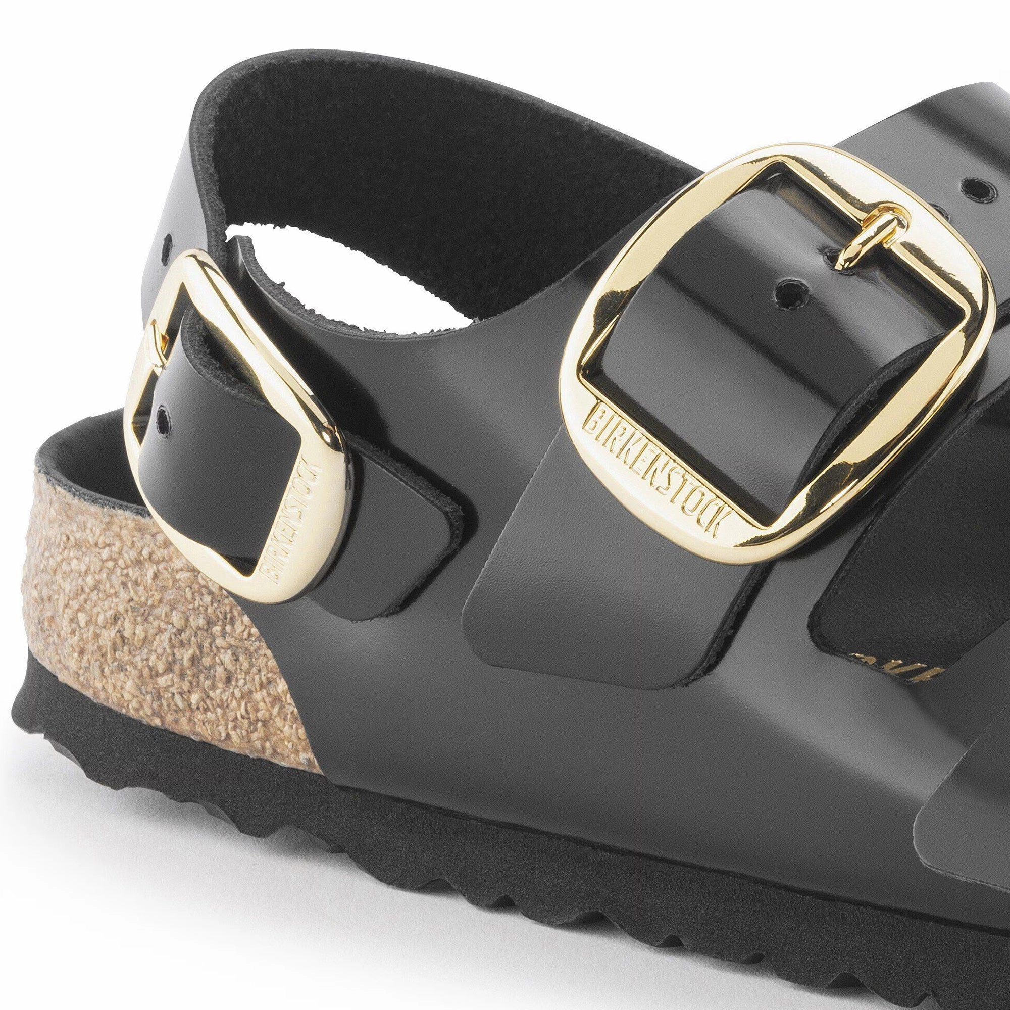 Birkenstock Womens Milano Big Buckle Slippers running with a slip - on design Interval training footwear