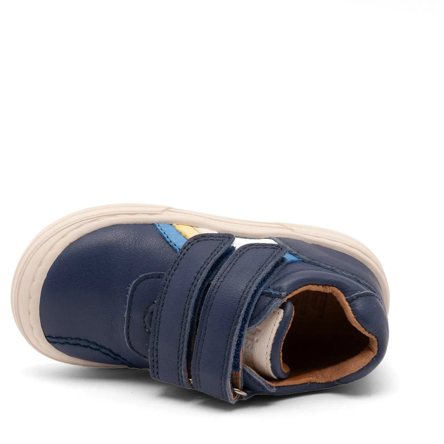 Bisgaard Deep Blue Rainbow Low Velcro Shoe comfort feature