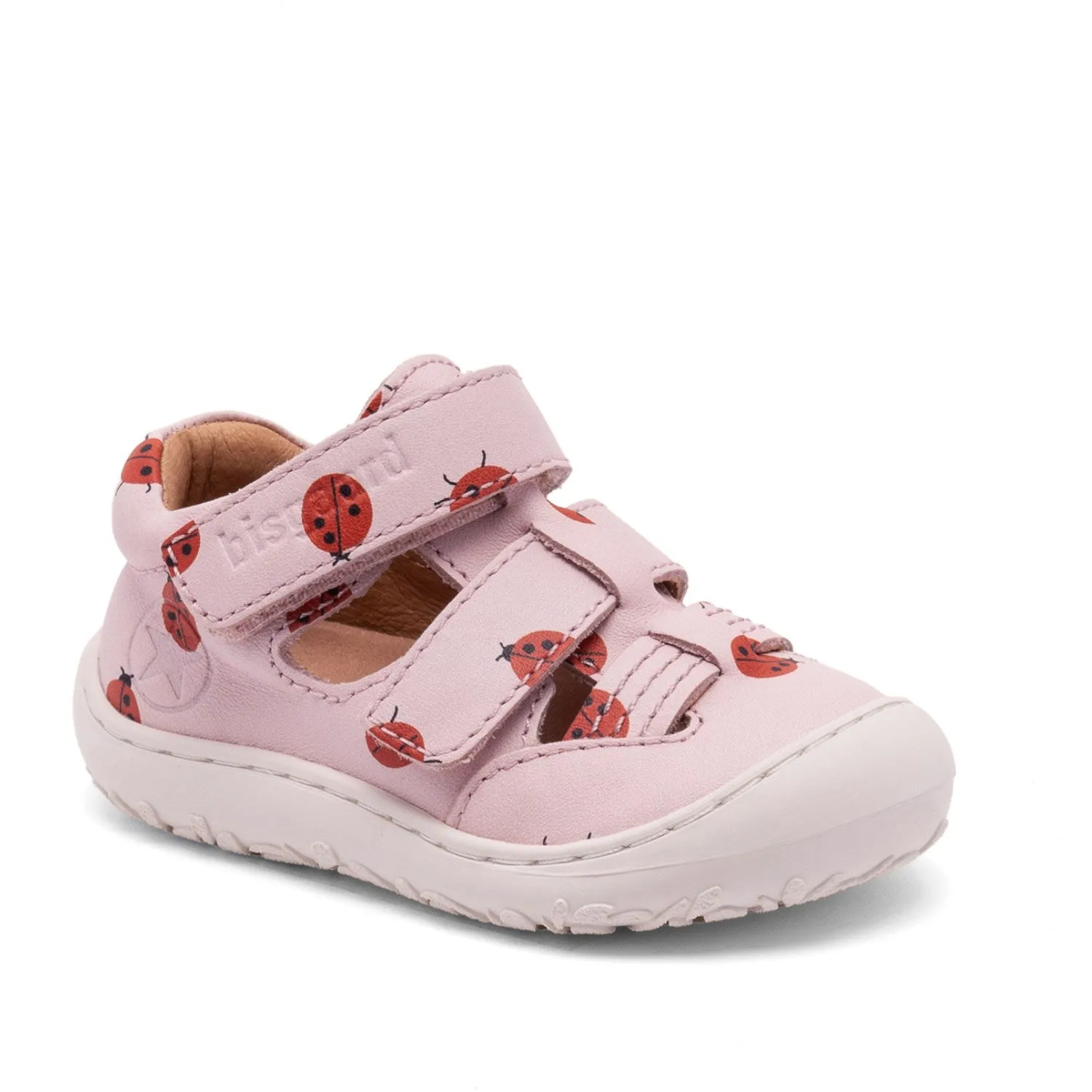 Bisgaard Lady Bugs Barefoot Hana First Step Shoe Anti Static Fabric Contoured Footbed