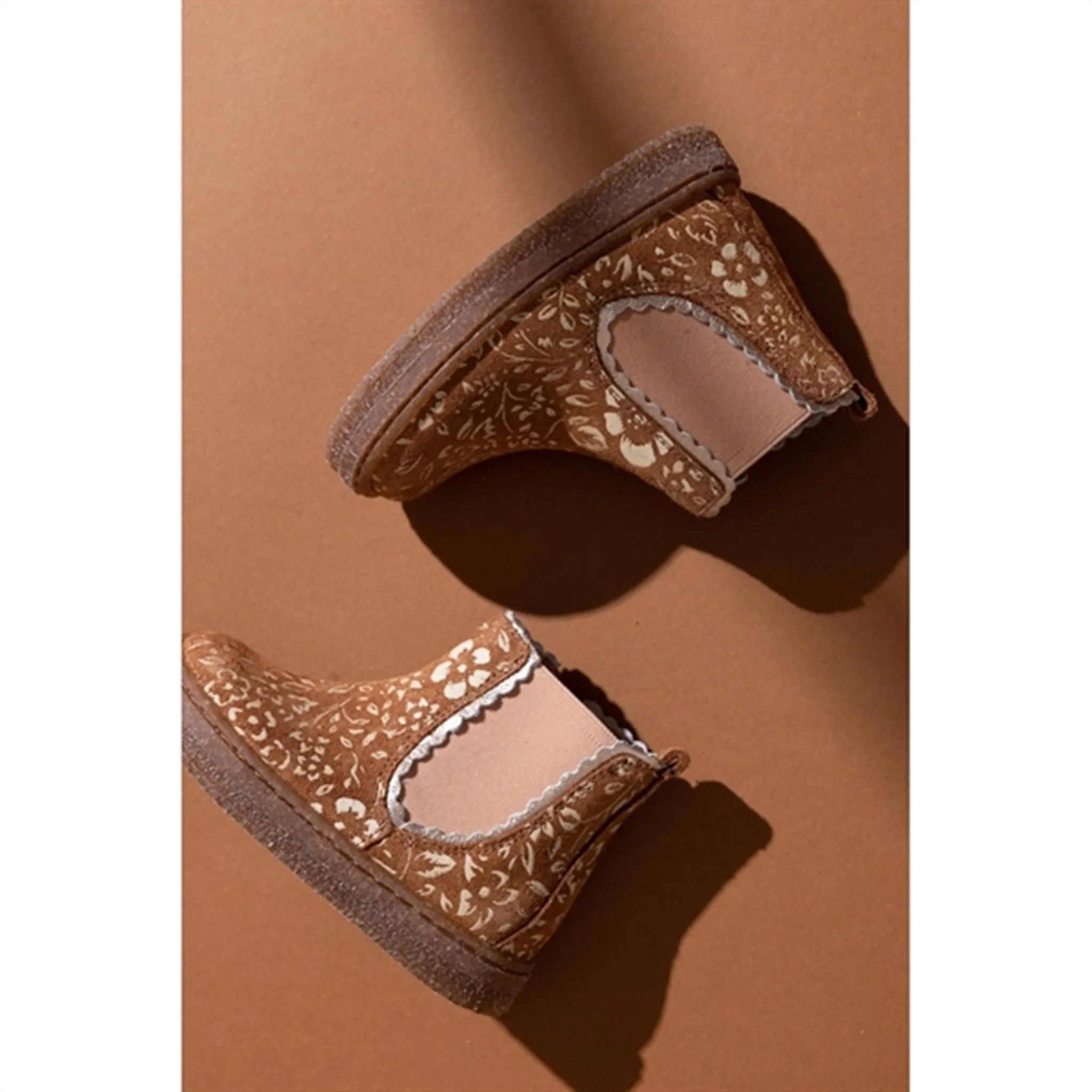 Bisgaard Siggi Lamb Starter Shoes Brandy Flowers Waterproof Morning Walk Eco Material Backcountry Camper