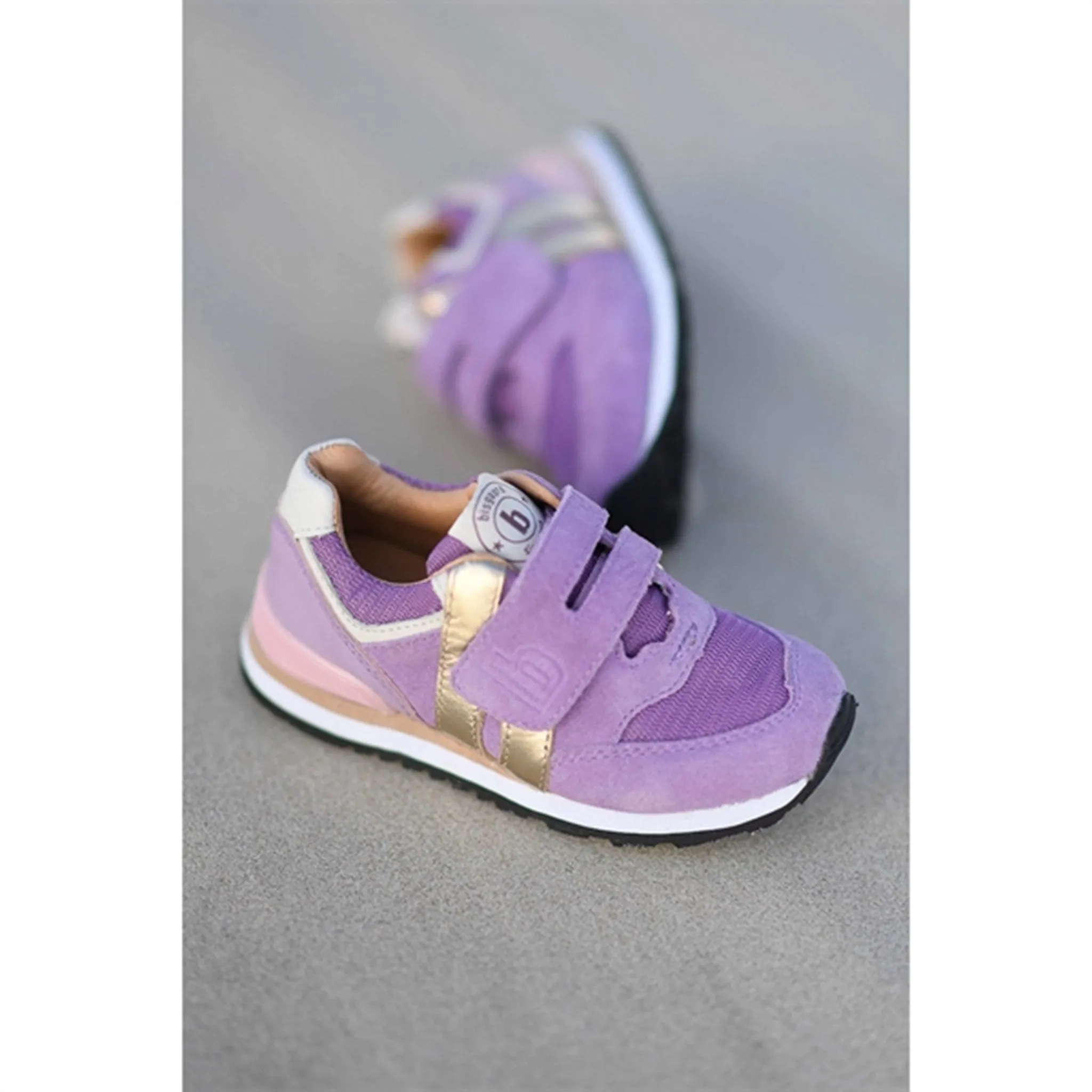 Bisgaard Winston S Velcro Shoe Lavender Textile Upper Walking   Friendly