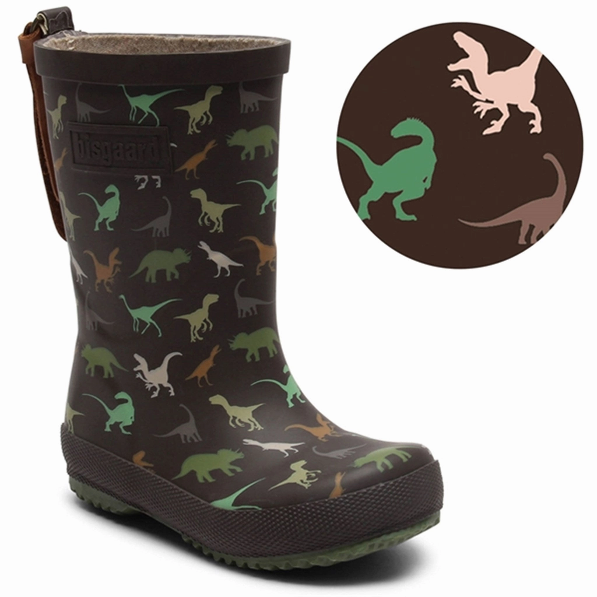 Bisgaard Basic Rubber Brown Dino Grippy Outsole Snowy Path
