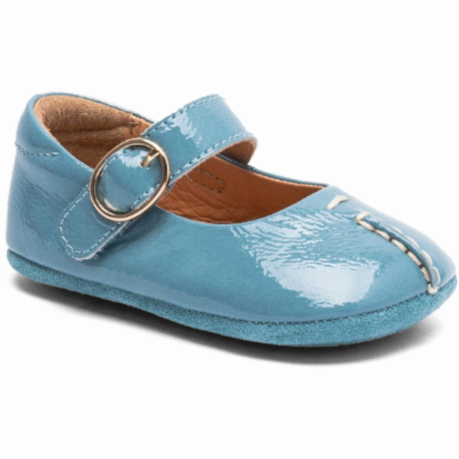 Bisgaard Blue Patent Annabelle Futter Moisture Wicking Fabric Non Slip Sole