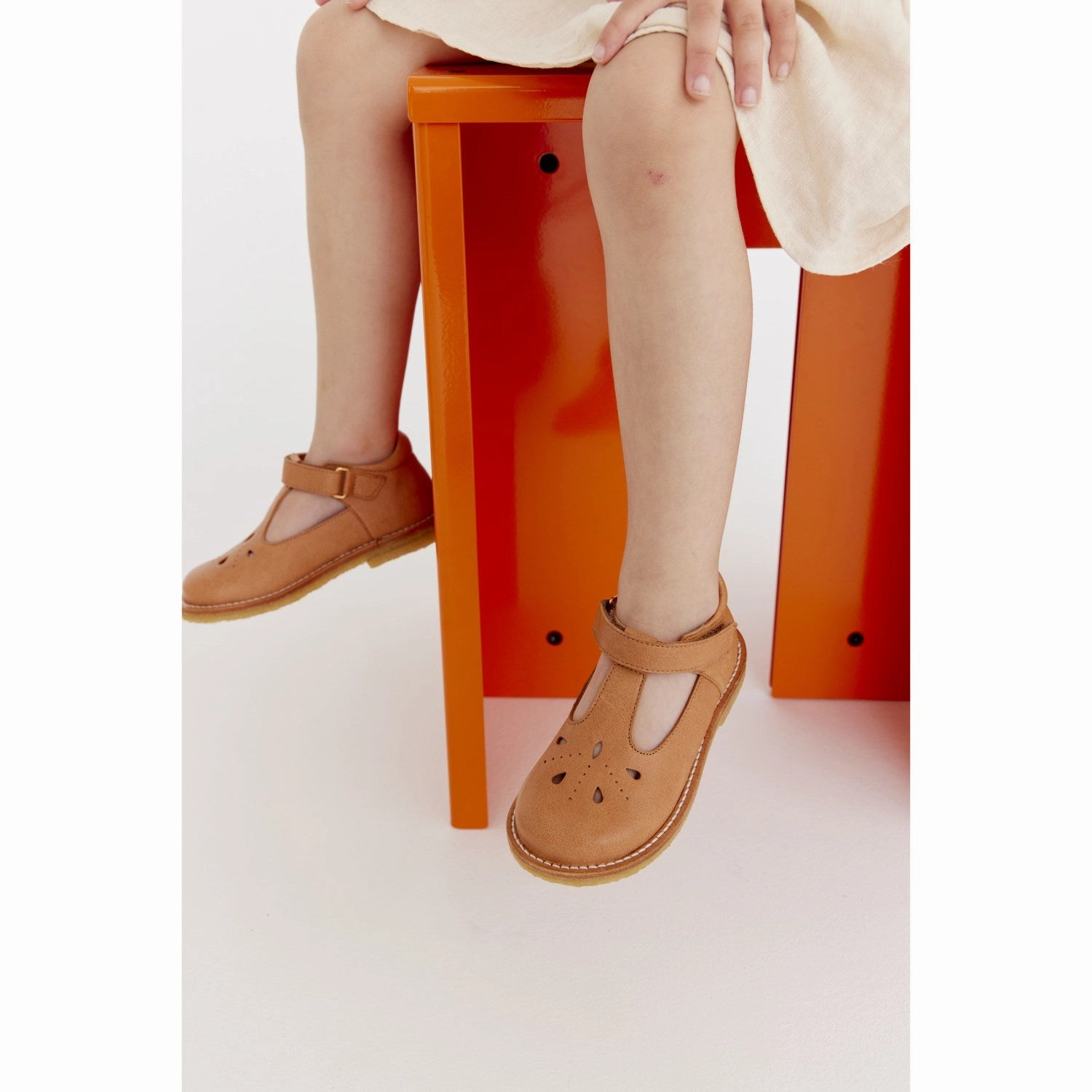 Bisgaard Caramel Noelle First Step Shoe Slim Footprint Flip Step