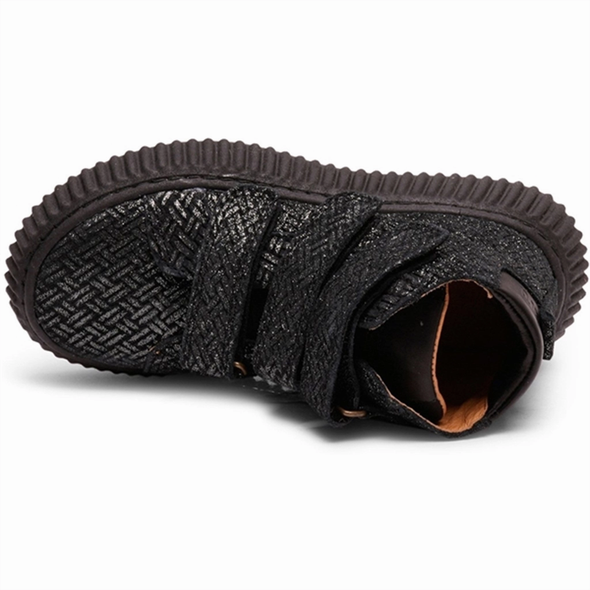 Slip Resistant All Day Wear Bisgaard Debbie V Velcro Shoes Black Glitter