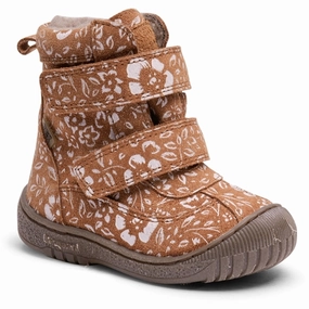 Bisgaard Ellis Tex Boots Brandy Flowers Impact Dispersing Sole Zip   Up Design
