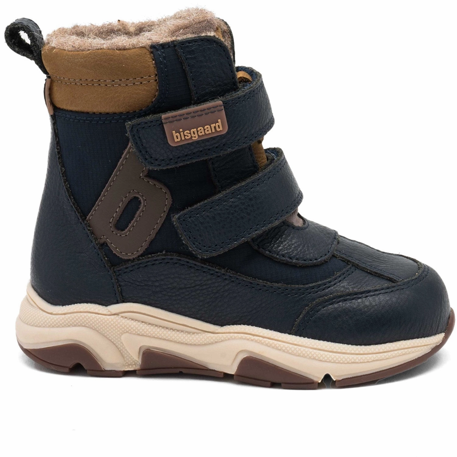 Bisgaard Navy Marius Tex Tex Elastic Material Open Toe Design