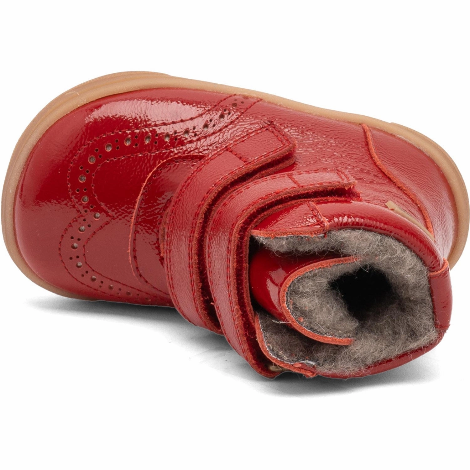 Bisgaard Red Patent Barefoot Philine Tex Cushioned Step Winter Walker Oil-Resistant