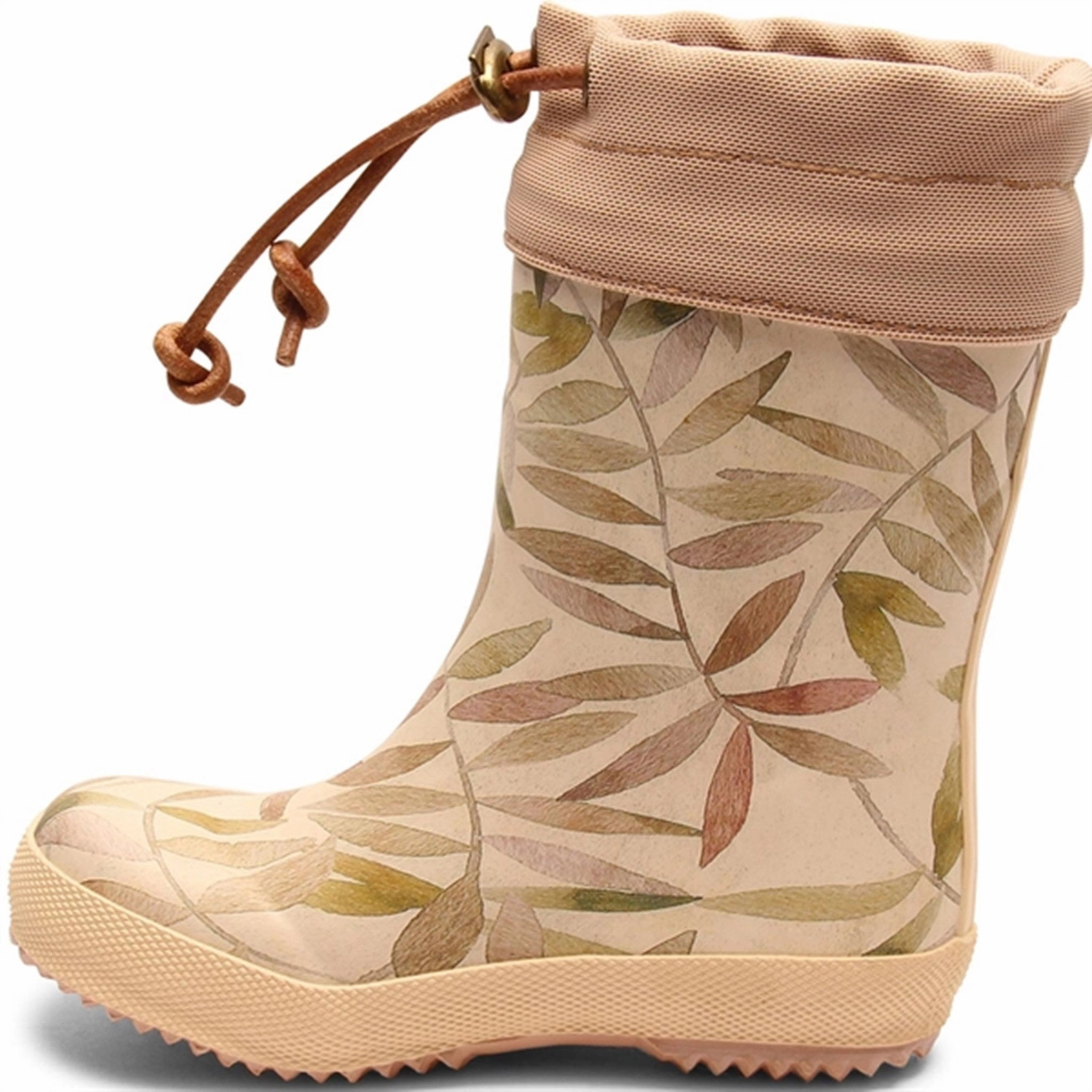 Ankle support system Elastic Sides Bisgaard Rubber Boots Thermo Beige Leaves
