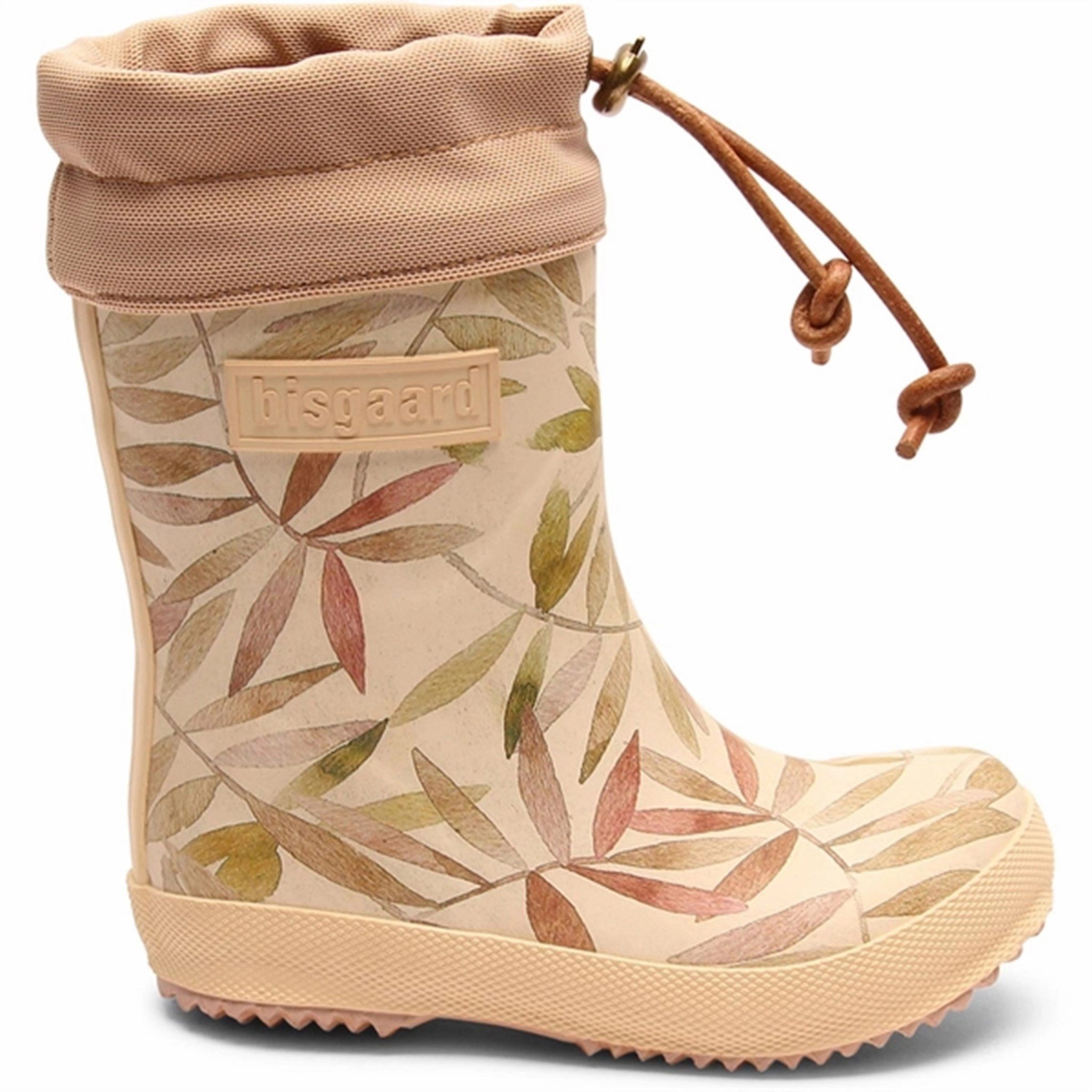 Impact Resistant packable Bisgaard Rubber Boots Thermo Beige Leaves