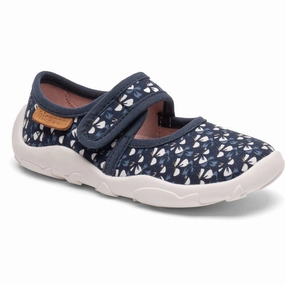 Great Comfort Fashionable Slides Bisgaard Wild Flower Blue Maddy Hjemmesko