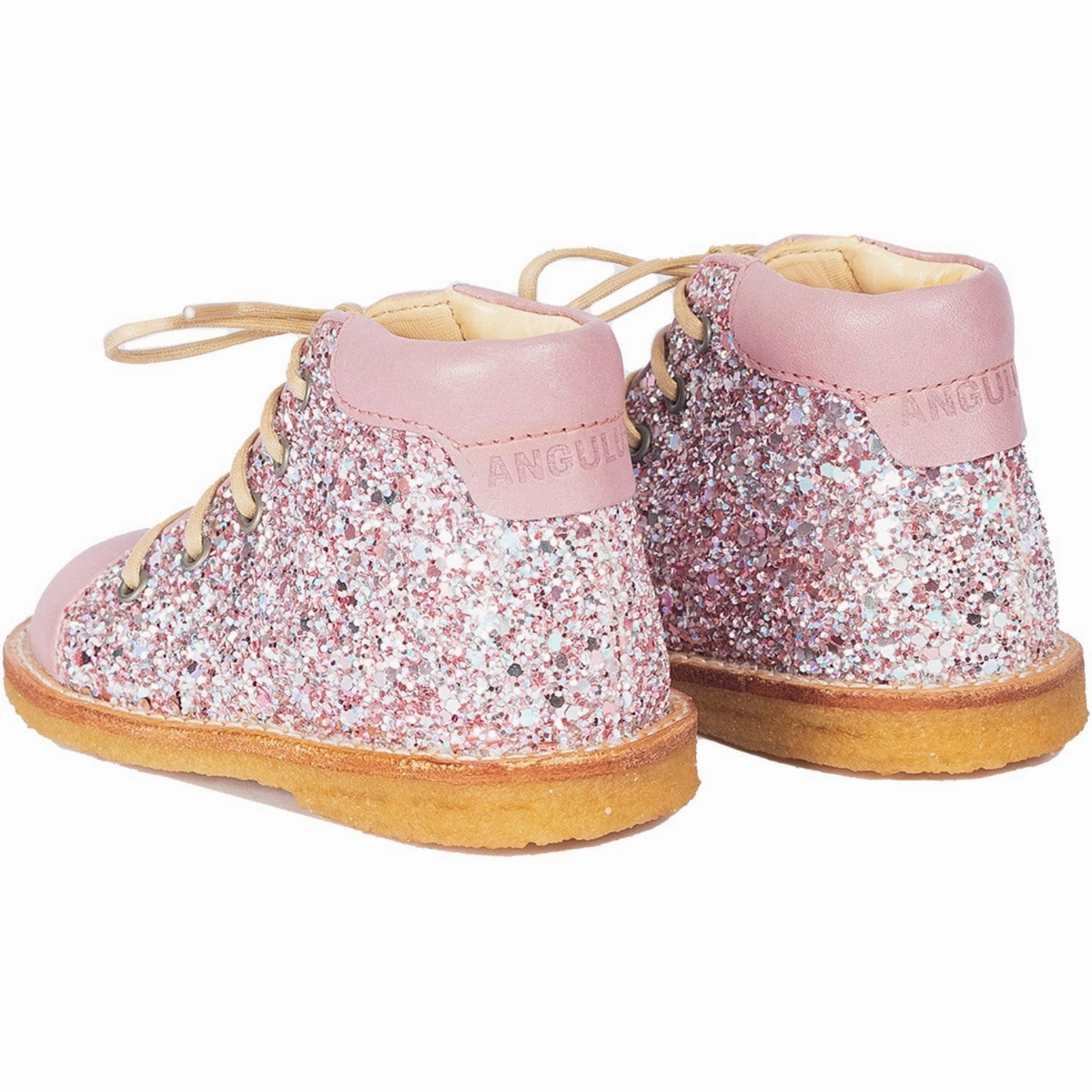 Angulus Mauve/Mauve Glitter Classic Beginner Lace Up With Sparkling Glitter Leap Hike Neutral Gear