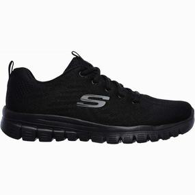 Skechers Graceful WIDE FIT Womens Training Shoes - Black Fast Action