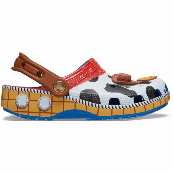 Secure fit Playful Step Crocs Toy Story Woody Classic Clog Blue Jean