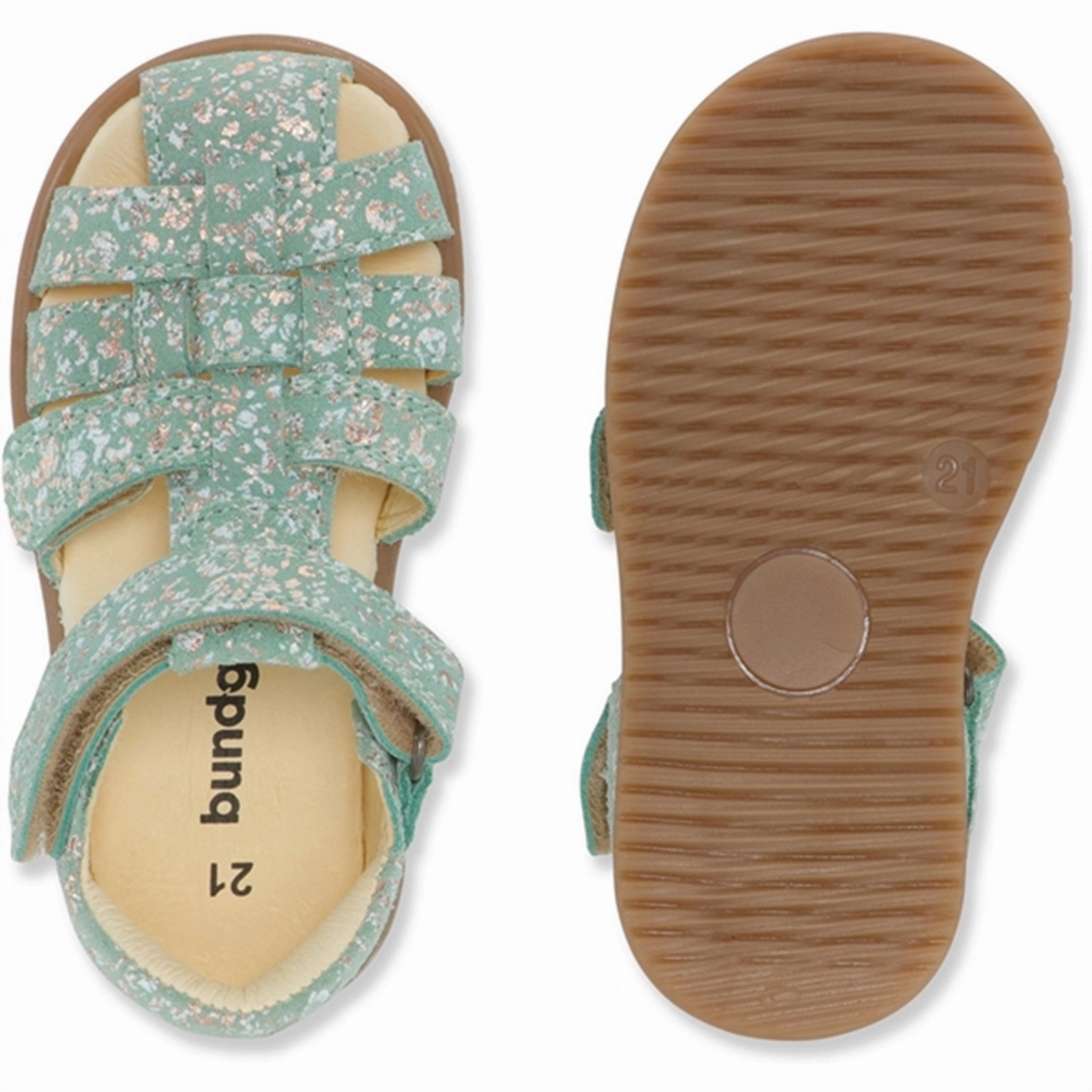 Bundgaard Bali II Sandal Mint Shell Instant Comfort rubber