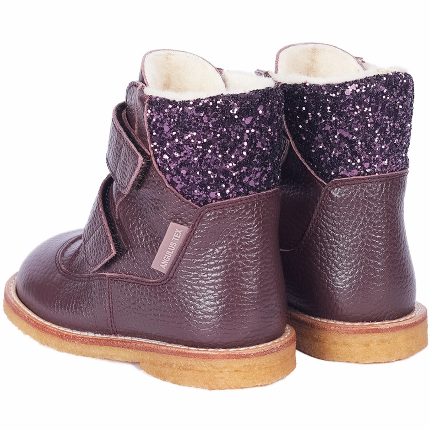Stylish Option Well-fitted Angulus Dusty Aubergine/Aubergine Glitter TEX & Velcro Boot