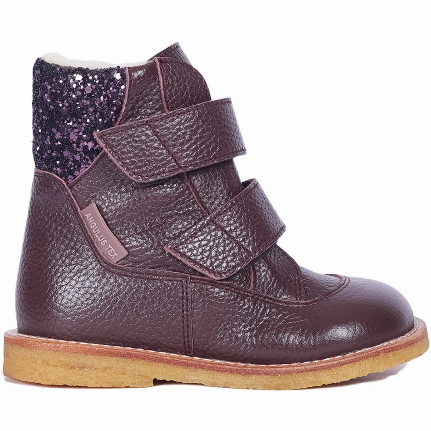 Angulus Dusty Aubergine/Aubergine Glitter TEX & Velcro Boot Avant Mood Shock Absorbing Comfort Seeker