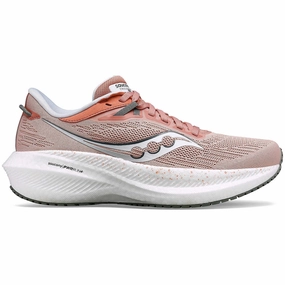 Saucony Triumph 21 Womens Running Shoes - Pink Rollbar Stability System Anatomic Heel Support