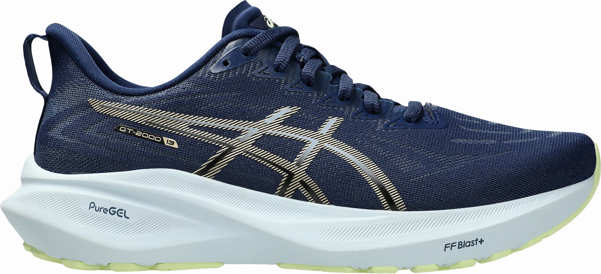 Asics GT 2000 13 Womens Running Shoes - Navy webbing - strap shoes Stability Pods Configuration
