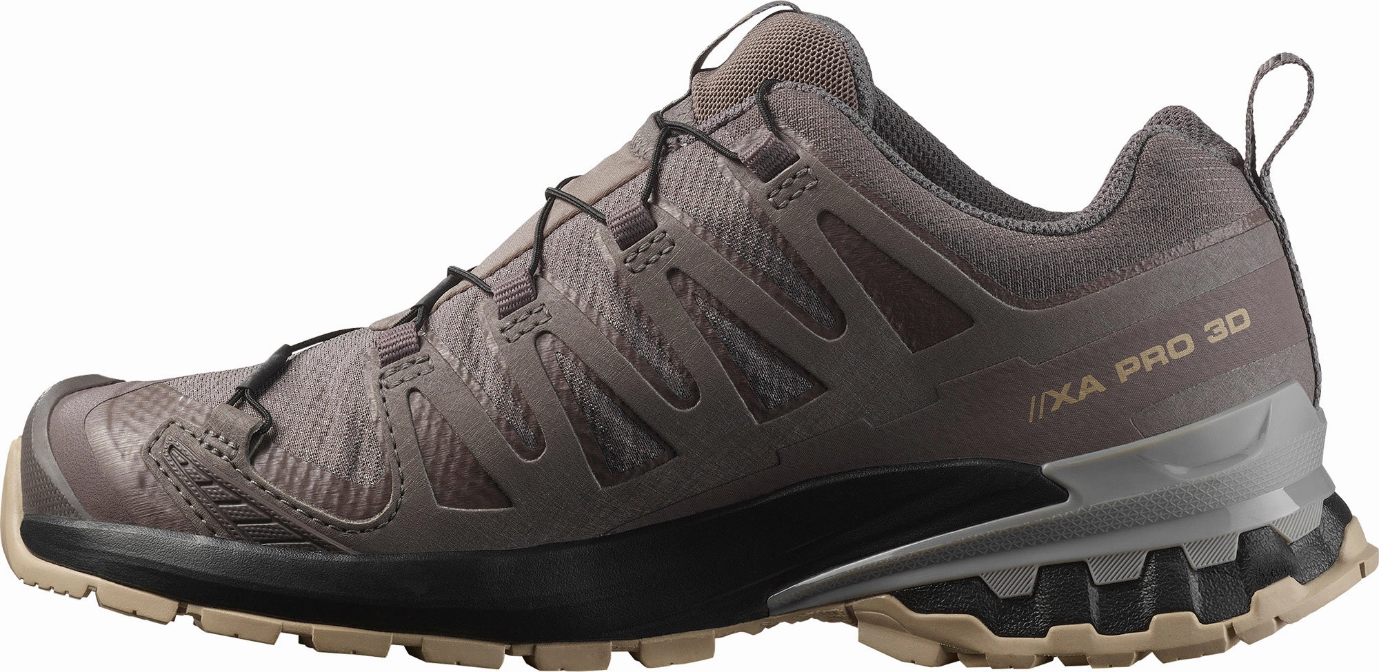 running in humid weather shoes reinforced - heel - area - sturdiness shoes Salomon XA Pro 3D V9 GORE-TEX Womens Trail Running Shoes - Grey