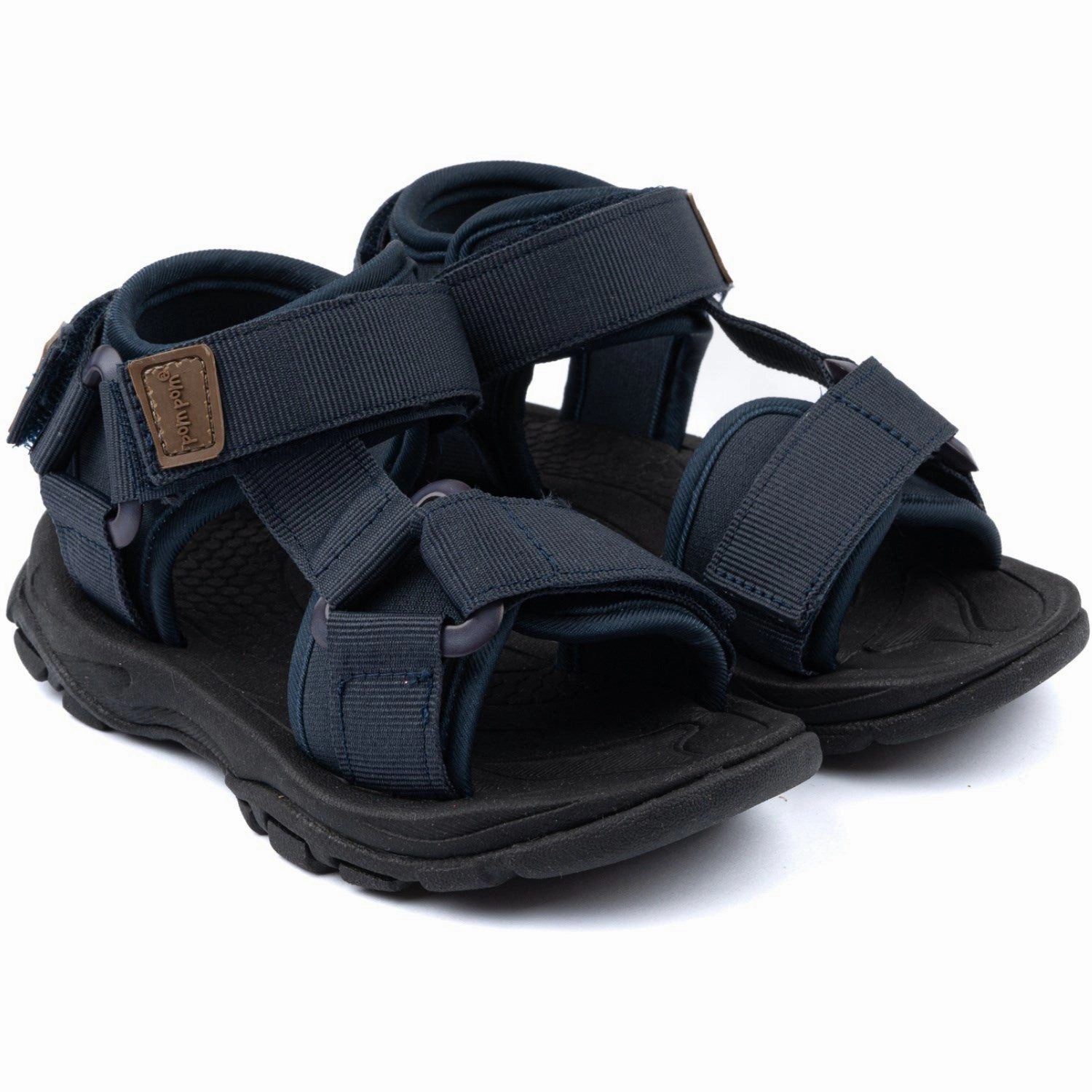 Pom Pom Navy Trecking Sandal Velcro Air Circulation