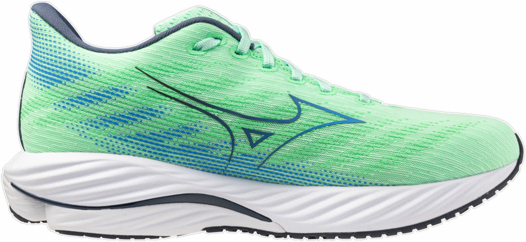 Mizuno Wave Rider 28 Mens Running Shoes - Green health - commitment Secure Lace Closure