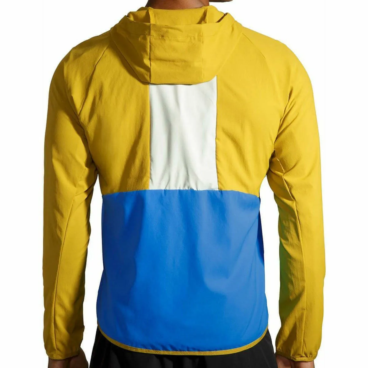 Windproof Construction Daily Use Brooks Canopy Mens Running Jacket - Yellow