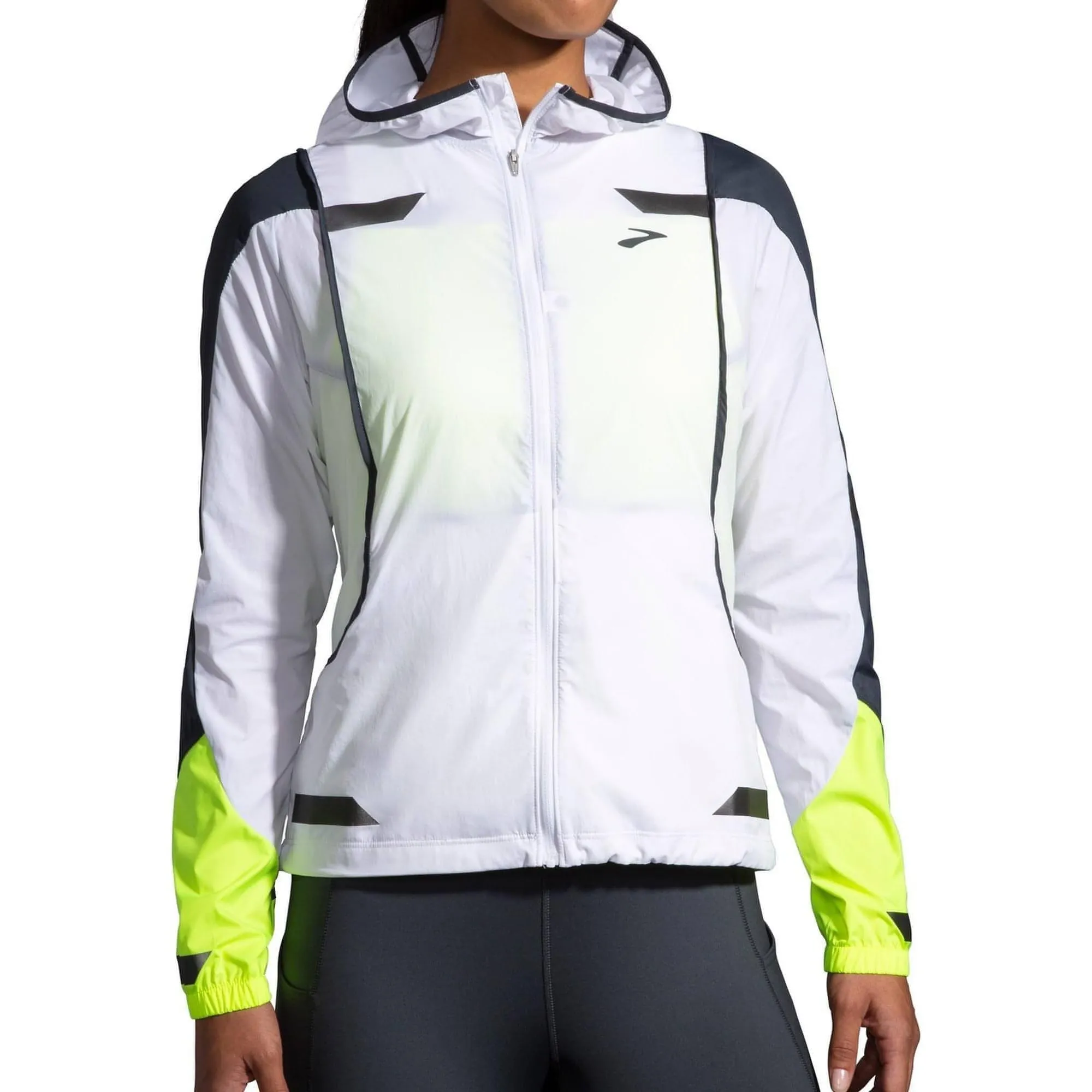 hunters Brooks Run Visible Convertible Womens Running Jacket - White