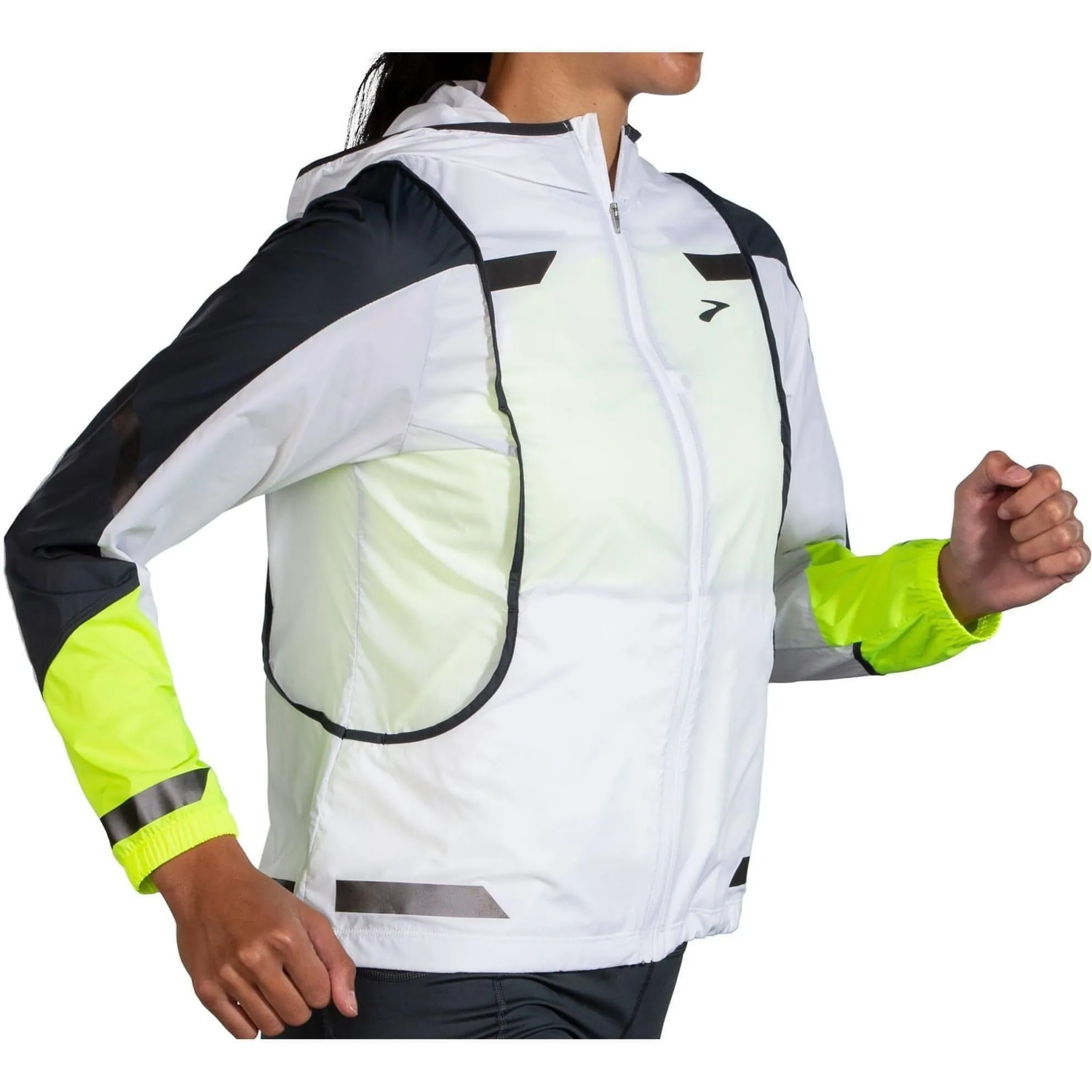Season Change Brooks Run Visible Convertible Womens Running Jacket - White