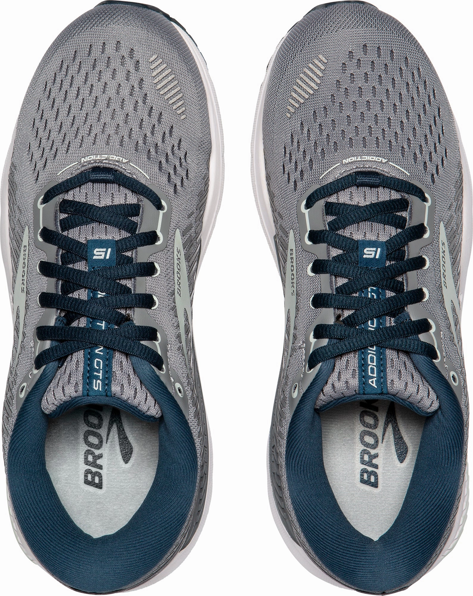 Brooks Addiction GTS 15 Womens Running Shoes - Grey cross-training square - toe shoes